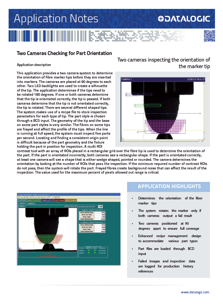 Application Notes - Two cameras checking